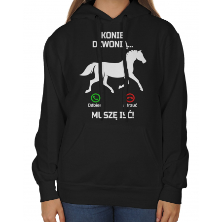Bluza z kapturem jeździecka z koniem Konie dzwonią